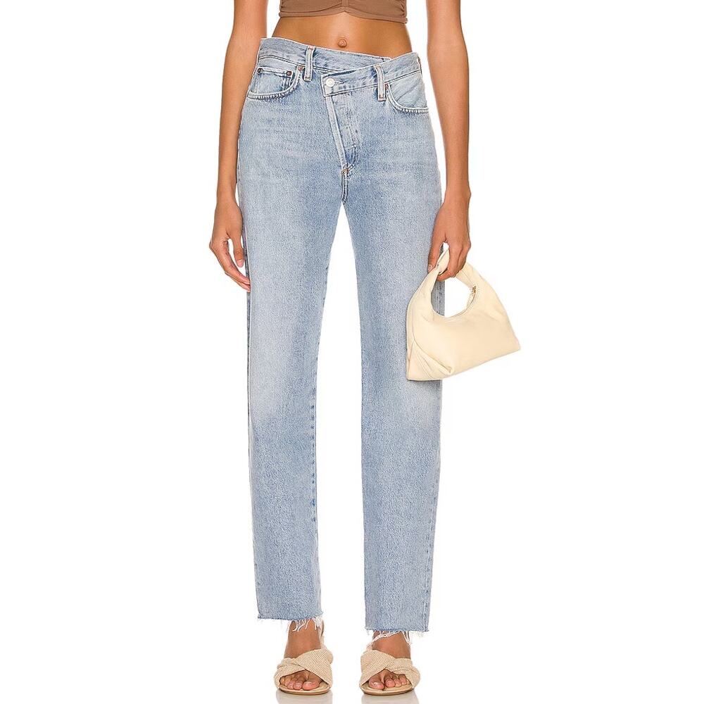 Agolde CRISS CROSS Straight Jeans Organic Cotton Denim Button Fly 28 NWOT $208